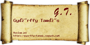 Győrffy Tamás névjegykártya